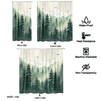 Fraigo Green Misty Forest Mountain Nature Tree Tkanine zastove za tuširanje za kupatilo Vodootporne