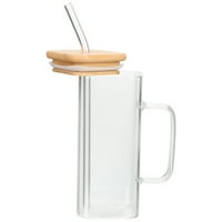 Clear Staklena čaša pokrivena pića za pića mlijeko za piće čaša za piće staklena čaša sa slamom