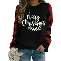 HGW Božićna odjeća ženska božićna štampa dugih rukava dugih rukava casual bluza pulover stilski