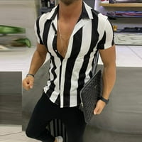 Polo majice za muške modne ispisane spajanje šarene pruge kratka rukava majica
