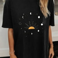 Košulje za žene Crnim prodajnim čišćenjem Ženski vintage kap rukavi smiješni lubanji suncobran mjesec