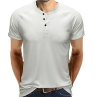 Muški kratki rukav Henley majice Slim Fit Gumb Up V-izrez The Majice Summer Basic Tops