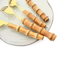 Nehrđajući čelični pribor za pribor za odrezak kašika za nož za kašike FORK PLATWARE Creative Bambus