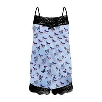 Lopecy-Sta kratki setovi Žene Outfits Plava odjeća za plažu za ženske čipke čipke čipke praćke bez rukava