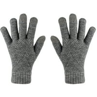 Neklizajuće rukavice na dodirnu ekranu žene Zimske pletene tople rukavice za žene tamno siva