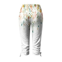 Smihono ženske udobne obrezive slobodno vrijeme hlače za slobodno vrijeme Tweatpats yoga hlače trendy comfy labavi fit casual hlače bijela 6