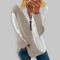 Ženska moda casual okrugli vrat duhovi i nepravilni prugasti geometrijski ispisani bluza s dugim rukavima