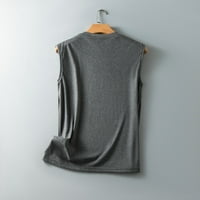 Dnevna košulja u St Patricks za žene Loose Fit Crew vrat bez rukava Shamrock Print Womens Majica Bluza Tamno siva XL
