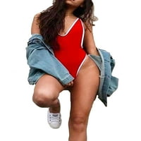 Ženski blok u boji V Vrak bez leđa podstavljen jedan kupaći kostimi