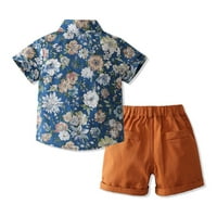 B91XZ britanskog stila modnog dječaka ljetna dječja kratka majica kratkih rukava s kratkim kratkim hlačama odijelo dječje dječake plave boje, veličine 9- mjeseci