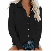 Floleo trendi ženski vrhovi plus veličine majica labava bluza odobrenje modna žena kauzalno dugme dugih rukava majica ljeta