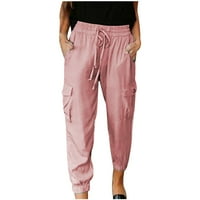 Modne ženske hlače plus veličine crteže casual solid boja elastični struk džep labave hlače vježbanje trčanja joge gamaše