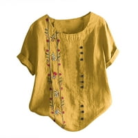 Majice za žene Trendy Dressy Ležerne majice Loose i Ležerne prilike Cvijeće Pamučna lavanda Lavanda od tiskane bluze ženske majice