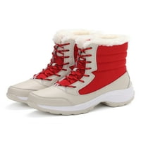 Ritualay Women Winter Boot Mid Calf čizme za snijeg čipke tople plijene Lagani prozračni čizmi putovanja vožnje plišane obložene udobnosti cipele crvene 10