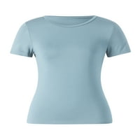 Lamuusaa žene Modne majice na divljim majicama pune boje okruglih vrata dugih rukava košulje od dna