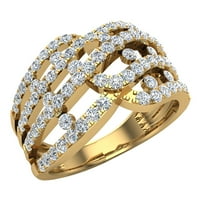 Valovi dijamantni prstenovi godišnjica 14K Gold CT TW
