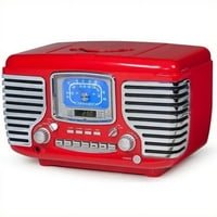 Crosley Radio Corsair Radio sa sat sa CD playerom u crvenoj boji