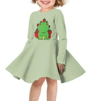Binienty Elegant Kid Girl Party haljine žaba Strawberry Cosy Flared Swing Casual haljina za crkve Prozračne