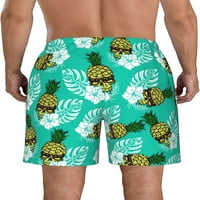 Muška sunčana naočala lubanja ananas palmi listove teal muške kuhanje ploče na plaži kratke hlače brzo