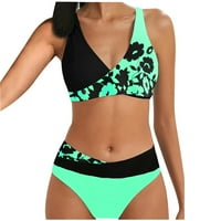 Yuwull Troangle bikini, ženski set za ispis kupaći kostim Dvije punjene grudnjake kupaće plaže
