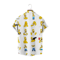 FNNY MU'S & Boys's Havajska majica Simpsons Ispisuje Casual Shortsleeve Novost na havajske majice Havajski