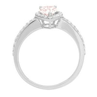 0,8ct kruška ružičasti simulirani dijamant 14k bijeli zlatni godišnjica Angažovanje halo prstena veličine