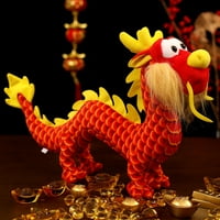 Kineska zmajeva plišana igračka mekana punjena životinja Crvena zmajeva lutka maskota igračka novogodišnja