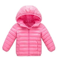 GUBOTARE dječake Kišne jakne Toddler Baby Kids Girls Džemper kaput zimski debeli toplo dugme s kapuljačom Vjetrootporna kaput Oplata, ljubičasta 4 godine