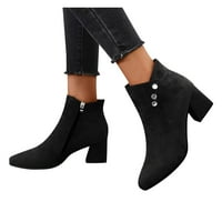 Cipele sa zatvaračem Ženske kratke čizme Suede Heels Retro modne Visoke ženske čizme