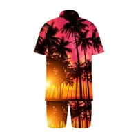 Muške havajske majice i kratke hlače postavljaju tropsku odjeću cvijet cvijet tipka za print niz odijela za plažu