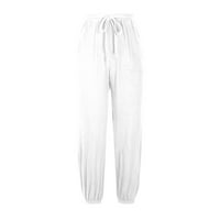 Haljine hlače za žene čišćenje ženskog trendovske ležerne čvrste boje velike struke čipke labave pantalone duge hlače