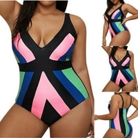 Hinvhai Clearence kupaći kostimi za žene plus veličine Ženski bikini set Trokut od punog boja s kupaćem