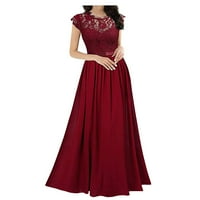 Ženska retro cvjetna haljina za čipke Vintage Formalna djeveruša vjenčana duga haljina makete, a-line