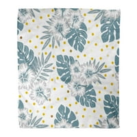 Flannel bacaj pokrivač ljetni tropsko cvijeće i lišće stvarajući etikete meke za kauč na krevet i kauč