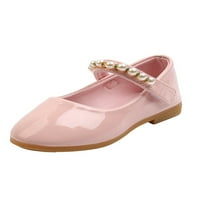 Daeful Children princeza cipele Udobne mary Jane Biserni stanovi Prozračne klizne otporne na ravne cipele za cipele Pink 11.5c