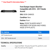 Udarni apsorber za prednji branik - kompatibilan sa - Honda Accord