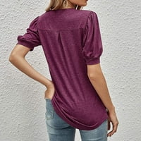 Grafičke majice DTIDTPE za žene, ženska casual moda V-izrez Solid boja labava majica s kratkim rukavima