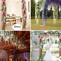 Willstar Viseći umjetno cvijeće Garland Silk Wisteria Lažni vrt Ivy Rattan Biljke Vines Decor Wedding Party Home
