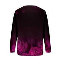 USMIXI Weekly bavi se zimskim duksevima za žene Raglan rukav duks za žene modni okrugli izrez Loase Ladies Pulover bluze Ležerne dukserice za cvjetni print Fall dugi rukavi