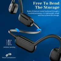 FonsFlow slušalice za kosti - Open EAR bežični Bluetooth slušalice - vodootporne sportske slušalice za iPhone Android - crni
