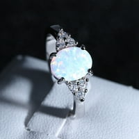 Yuehao Prsteni modni nakit Kamen Opal Okrugli OPAL ručni bijeli prsten zvonaste prstenje