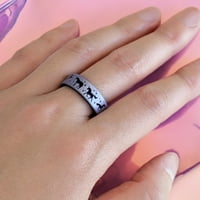 Jednorožni silikonski vjenčani prsten - ugravirani dvostruki sloj