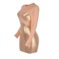 Ženske haljine Mini pune boje mreža za dugih rukava Hip Hip HIP rođendanski pokloni proljeće Ljetne haljine za žene Pink XL