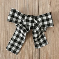 Djevojke za dijete Ljeto Plaid Print Ruffle Bow kožna suknja Trodijelna odijelo