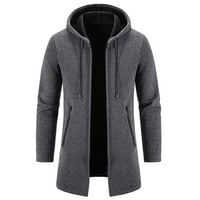 TKLPEHG Zimske jakne za muškarce Trendy dugih rukava modna jesen i zimski karirani ručki pleteni džemper džemper jakna siva m