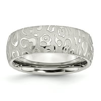 Teksturirani prsten od nehrđajućeg čelika Veličina vjenčanog prstena 8. MAN Fancy Fashion nakit za tatu