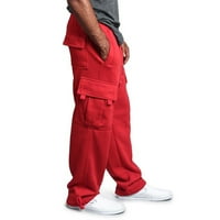 Gakvov teretni hlače za muškarce muške vučne elastične struine čvrste džepne pantalone u boji labavi