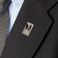 Boston terijer pas pasmine metalni pravokutnik revel šešir pin kravata Pinback