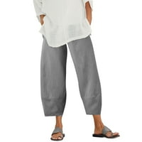 Durtebeua elastični struk duge ravne hlače labave casual mekog joggera za žene sive