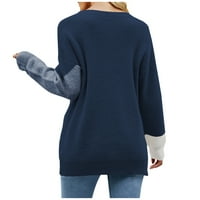 Školski džemperi za djevojke Kućni odmor Lozaci plus veličine Atletski ženski džemperi plava veličina m